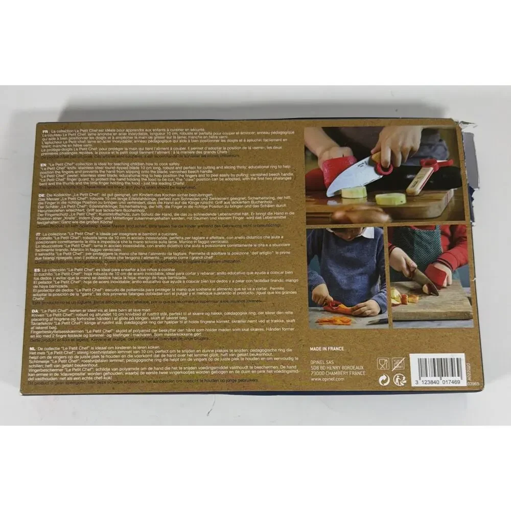 Opinel Le Petit Chef Trio Peeler, 4” Kitchen Knife, & Finger Guard - Open Box